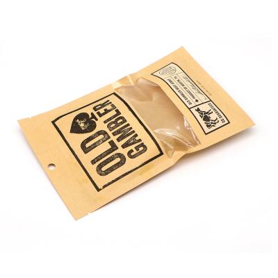 China Child Moisture Proof Compostable Kraft Paper Packaging Ziplock Bag for sale