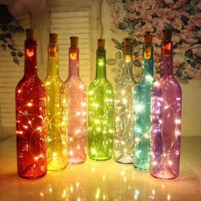 China 750ML Bottle Wine Glass Decoration Item Led Bottle With Handmade Festival And LED Light Lid Craft Party for sale