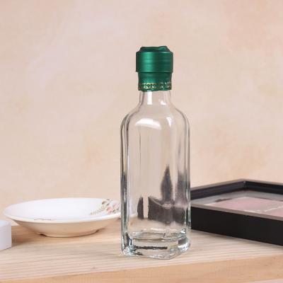 China 250ML Cooking Oil Square Olive Oil Bottle Vinegar Sauce Glass Bottle For Oiler Condiment Service for sale