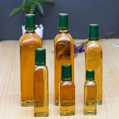 China 500ML Cooking Oil Round SquareVinegar Sauce Bottle For Oiler Condiment Service Glass Olive Oil Bottle for sale