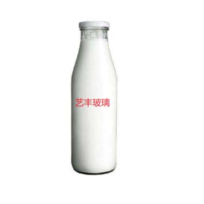 China 1000ML Beverage Milk Glass Bottle With PE Lid Glass Beverage Bottle With Screw Tin Cap for sale