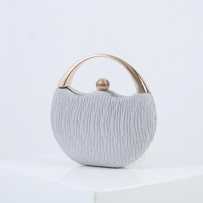 China Polyester JANHE Luxury Fashion Bling Party Brides Wedding Beautiful Design Round Purse Handbags Even Clutch Bags Elegant Woman Handbag for sale