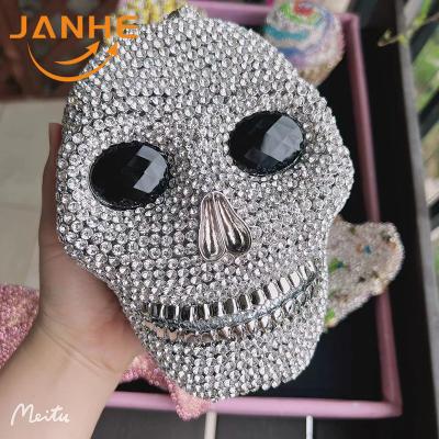 China JANHE Luxury Bag Luxury Crystal Skull Evening Clutch Bags Women Party Tote Handbags Diamond Lady Box Purses Bridal Main Woman for sale