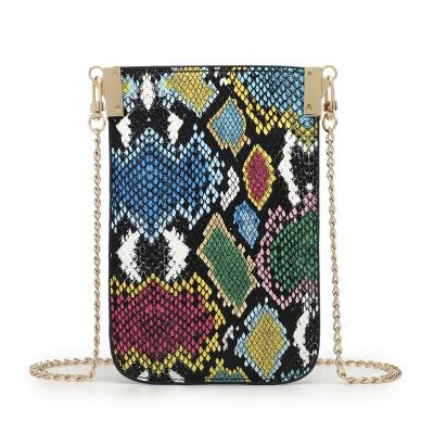 China Snakeskin Print JANHE bolsos Handtasche Snakeskin Print Sling Mobile Phone Wallet Purse Mini Crossbody Bags for sale