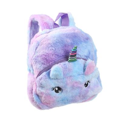 China JANHE TAS Ransel Fashionable Cute Toddler Gift Kids School Pray Mini Travel Cartoon Plush Unicorn Fur Children's Rucksack Bag Small for sale