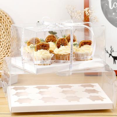 China 4 Pack Cupcake Gift Box Recyclable Recyclable Custom Made Printed Colors Different Cupcake Boxes for sale