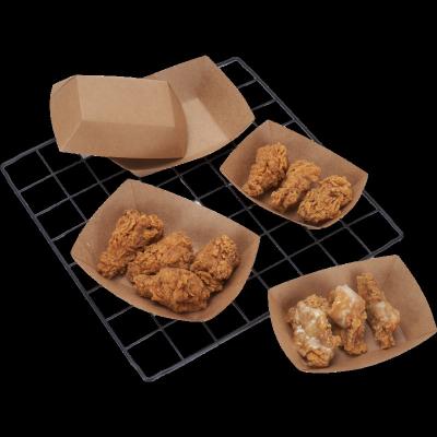 China Disposable Fried Chicken Fast Food Kraft Box Ship Wrapping Paper Tray Disposable Custom Kraft Paper Food BBQ French Fries for sale