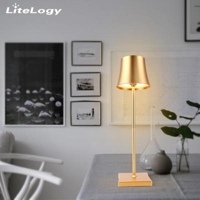 China Home Dining Side Gold Lampe De Table Rechargeable for sale