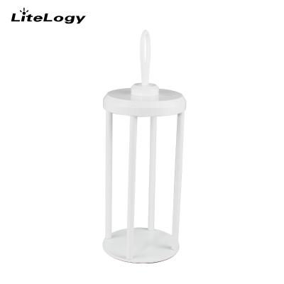 China Litelogy design white garden wedding decorative rechargeable outdoor moroccan metal candle LED camp lanterns for sale