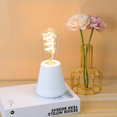 China New vintage night decoration e27 3w aluminium base rechargeable bedside desk reading edison bulb table lamp for sale