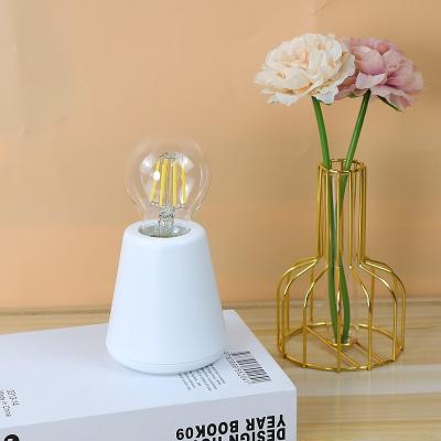 China Custom office rechargeable reading table desk decorative 3W e27 filament edison light bulb for sale