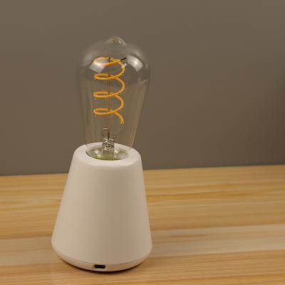 China 2022 Newest Design Rechargeable Cordless Hotel Table Lamps Restaurants Home Edison e27 Decorative Filament Bulb for sale