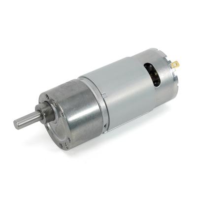 China Totally Enclosed 37mm DC Metal Micro Gear Motor 555 High Torque Brushed Gear 12v Gear Motor for sale