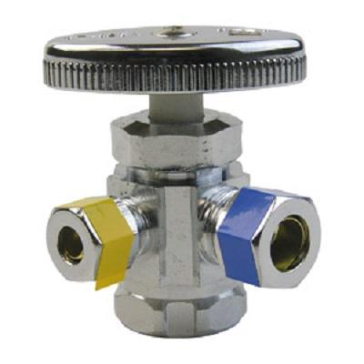 China General 1/2 3/8 INCH C INCH IP X X 1/4 INCH C ANGLE Three Way STOP VALVE for sale