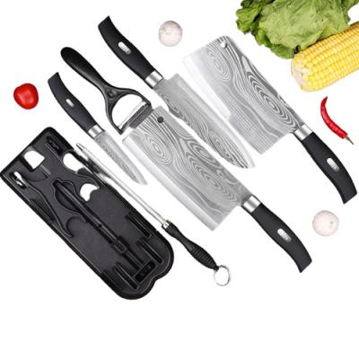 China Yangjiang Factory Disposable Cutting Knife Set With Block Chef Knife Home Hotel Cooking Tool for sale