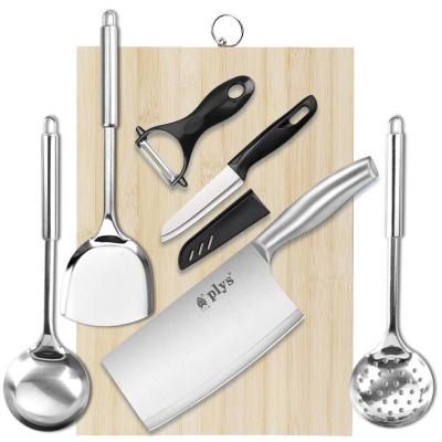 China Disposable Multifunctional Kitchen Utensil Set and Stainless Steel Kitchen Cooking Kitchen Knives for sale