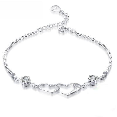 China New Fashion Silver Jewelry Bowknot 925 Sterling Silver Zircon Bracelet For Women for sale