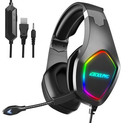 China In-Ear LED Light Gaming Earphone Head-mounted Non-leak Wired Headphone Stereo Music Gaming Headset Surround - Noise for sale