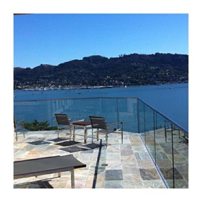 China Brushed stainless steel shoe base glass balustrade accessories steel terrace railings for sale