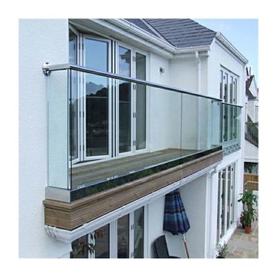 China DIY Modern Railing Aluminium U Channel Tempered Glass Railing Glass Handrail for Balcony/ Deck for sale