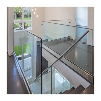 China Double U Channel Glass Balustrade Flooring Mounted Railing System zu verkaufen