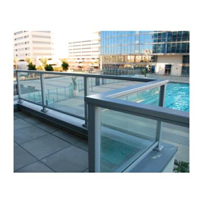 China Residential aluminum railings frameless glass railing style hotel led aluminum glass balcony railing for sale