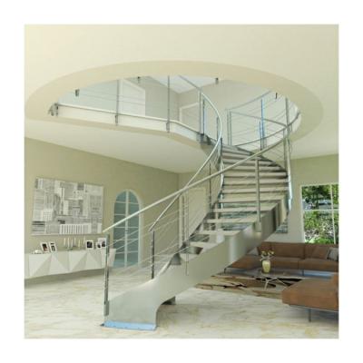 China Latest fashion double layer glass curved iron balusters used curved stairway lift for sale