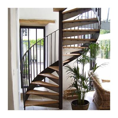 中国 White Building Spiral Staircase House Red Brown Wooden Box Step Stairs 販売のため