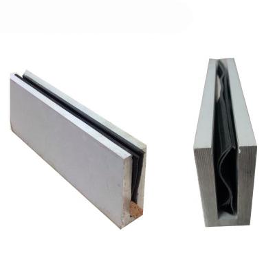 China Aluminium Glass Profile U Channel Aluminium U Railing Post Base Profiles For Glass Handrail Balustrade For 12Mm Glass for sale