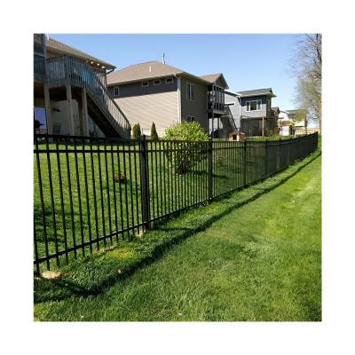 China Waterproof Garden Black Rod Iron Fence Metal Aluminum Slatted Fence Panels zu verkaufen