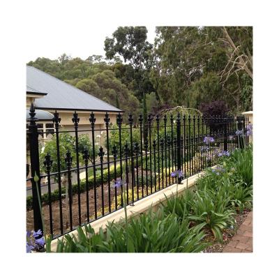 中国 Wrought Rod Iron Fence Black Metal Steel Fence Panel For Garden 販売のため