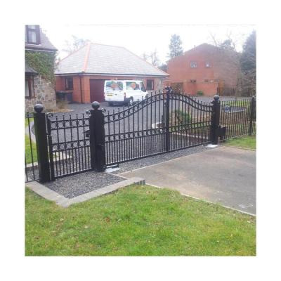 China Home Decorative Security House Main Designs High Quality Wrought Iron Gate Design Galvanized Iron Metal Gates for sale