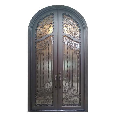 中国 French Wrought Iron Door Exterior House Push And Pull Double Door 販売のため