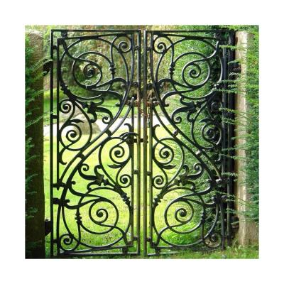 中国 Cast Forged Wrought Iron Door Front Main Gate Arch Grey Color Grill Design 販売のため