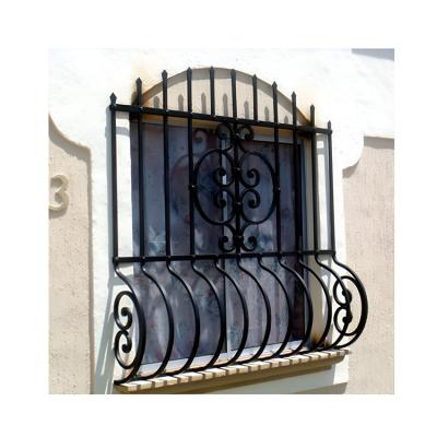 China Big Belly Wrought Iron Window Balcony Galvanized Ornamental Iron Window Guards zu verkaufen