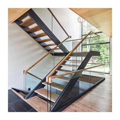 China Creative design galvanized steel straight stair newest designed wood attic staircase for sale