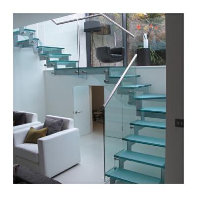 China Stair climber crystal glass stairs & stair parts modern design straight staircase for sale