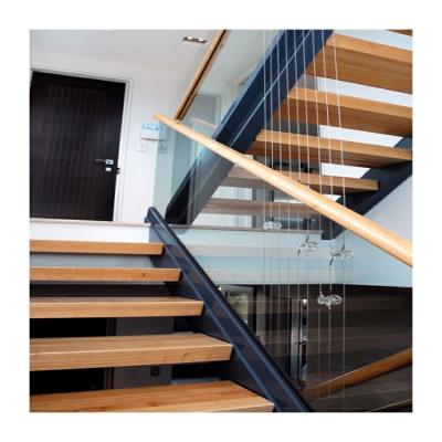 China Indoor Straight Wooden Staircase Modern High End Straight Stairs zu verkaufen