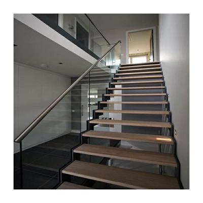 中国 2 Flights Mono Stringer Stair Straight Wooden Staircase WA-SDS1235 販売のため