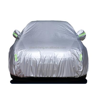 China Polyester Car Cover Waterproof Anti-UV Outdoor Cover Polyester All Weather Resistant UV Protection Full Body for sale