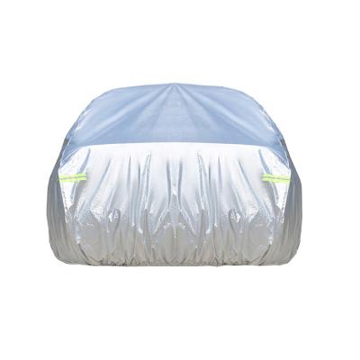 China Silver Lightweight Oxford Cloth 150D Car Covers Customized UV Resistant Waterproof UV Protection for sale