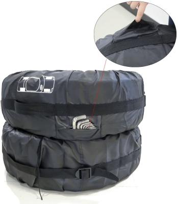 China Foldable Business Spare Tire Covers with 4 PCS Felt Wheel Protection Covers Car Tire Storage Bags for sale