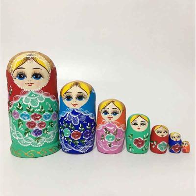 China Eco-Friendly Custom Wooden Hand Painted Traditional Russian Nesting Dolls DIY Custom Design Wooden Nesting Russian Dolls for sale