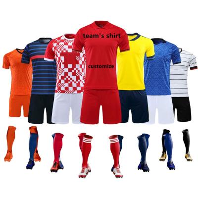 China 2021 Hot Summer New Arrival OEM Factory Sale Soccer Jersey Sets Men's Shorts Set Breathable Soccer Wear Sets For Men for sale