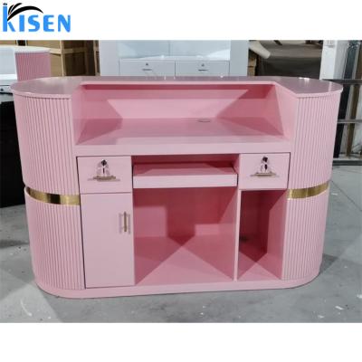 China Modern Kisen Front Desk Beauty Salon Counter Reception Beauty Salon Salon Reception for sale