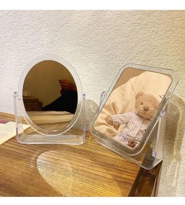 China Contemporary Ready to Ship Acrylic Cosmetic Mirror Makeup Double Sided Desktop Mirror for sale