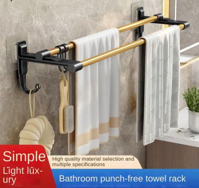 China Modern Ready to Ship Bathroom Luxury Towel Rack, Single Pole, Stainless Steel Double Pole Multi-Function Towel Rack Bar for sale