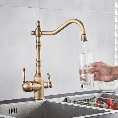 China Thermostatic Faucets Kitchen Water Filter Faucet Kitchen Faucets Dual Spout Filter Faucet Mixer 360 Degree Rotation Water Purification Feature Faucets for sale