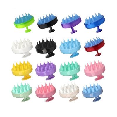 China Wheat Straw Silicone Hair Brush Massager Silicone Scalp Shampoo Brush Private Logo for sale