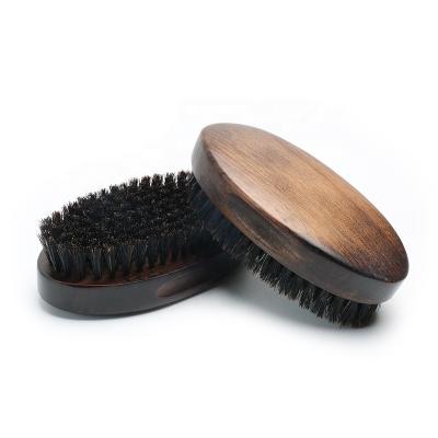 China Retro Oval Brush de cuidado de barba de madera con 100% de pelo de jabalí natural en venta